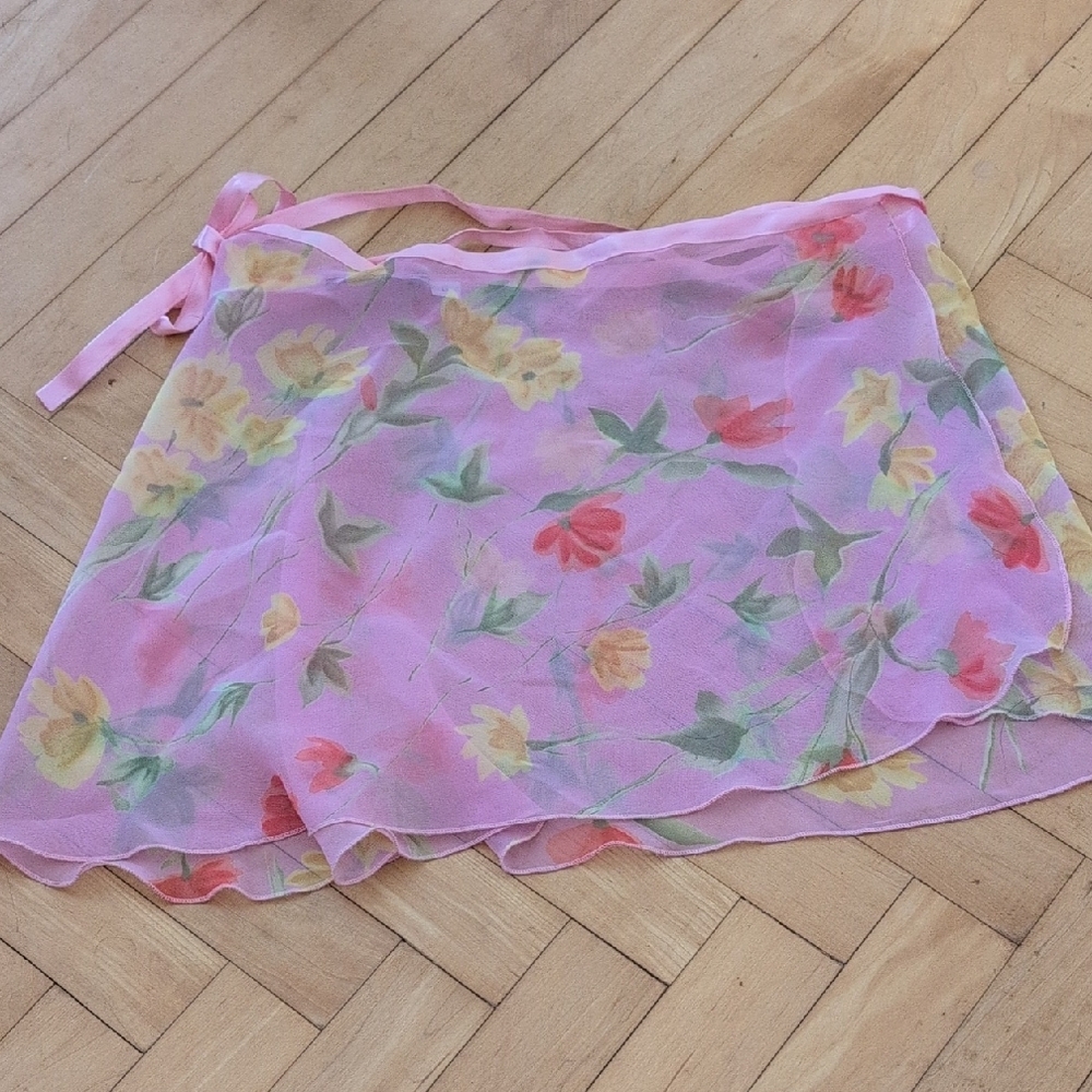Floral Sheer Wrap Skirt
